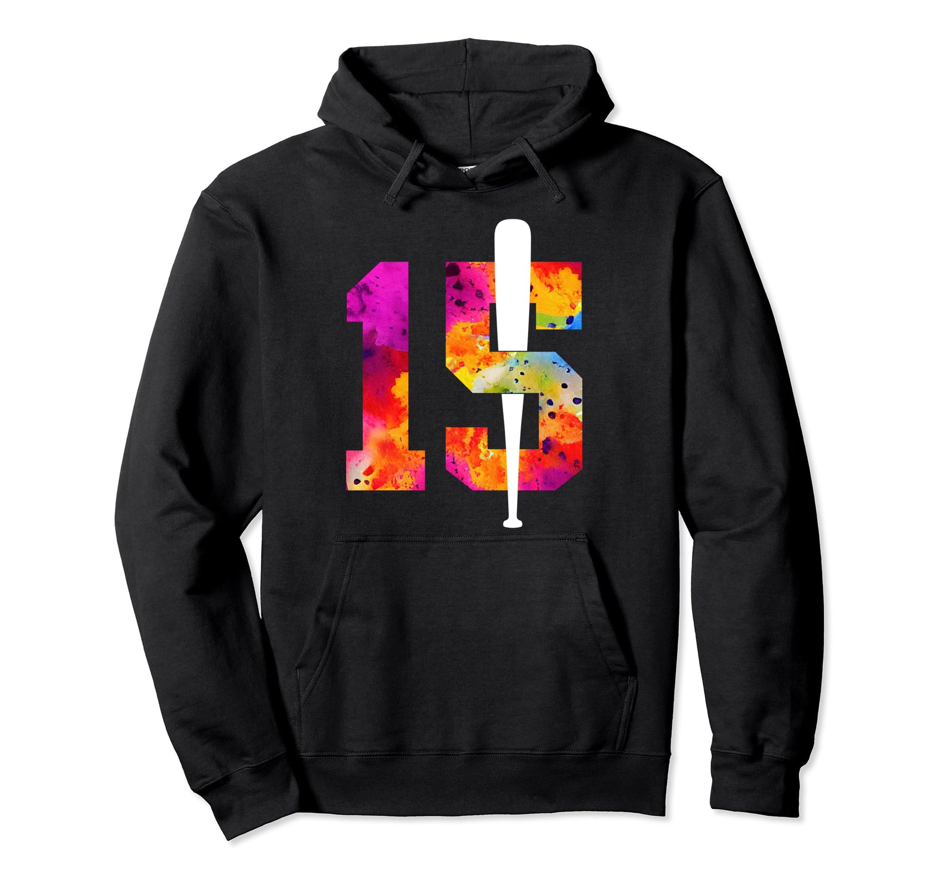 Number 15 Years Baseball 15Th Birthday Hoodie - Minimalist Print Unisex - T-Shirt, Sweatshirt, Hoodie