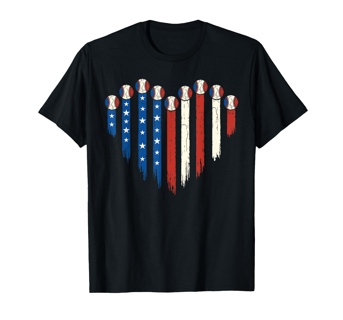 Baseball Usa Flag Patriotic 4Th T-Shirt - Aesthetic Graphic for Adults - T-Shirt, Sweatshirt, Hoodie