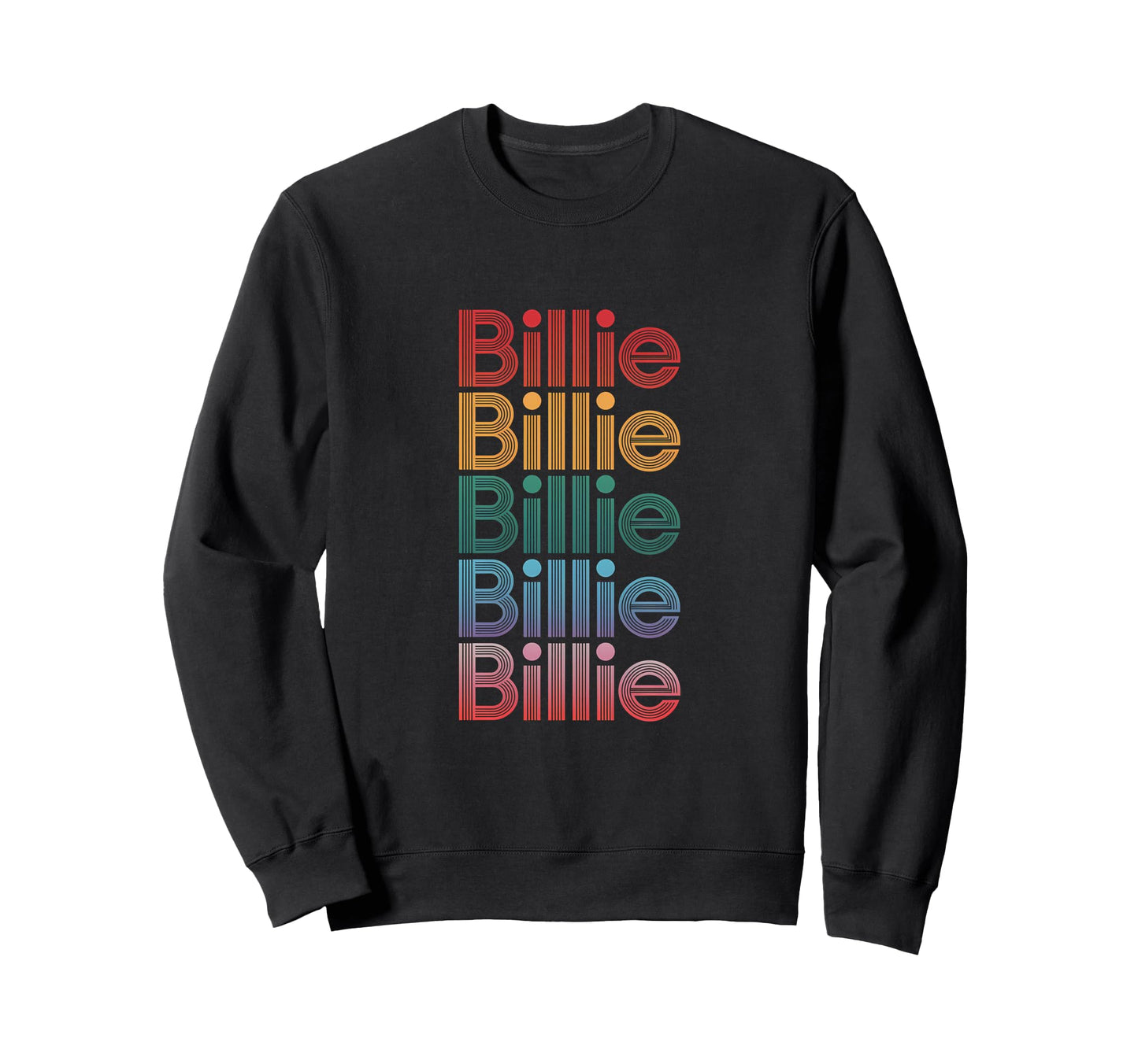 Billie Multicolor Typography Sweatshirt - Graphic Print for Adults - T-Shirt, Sweatshirt, Hoodie