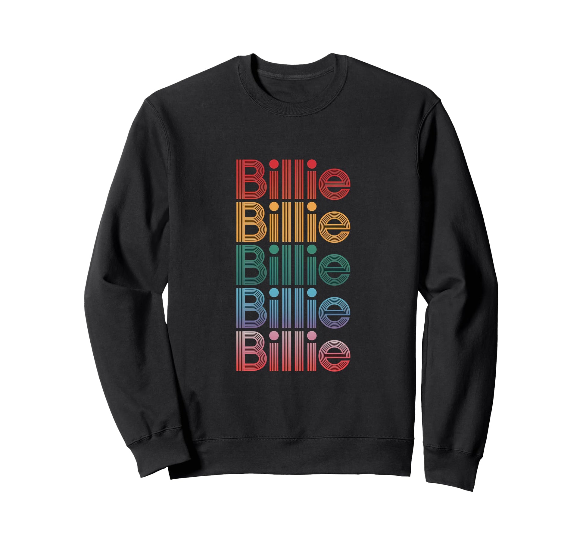 Billie Multicolor Typography Sweatshirt - Graphic Print for Adults - T-Shirt, Sweatshirt, Hoodie
