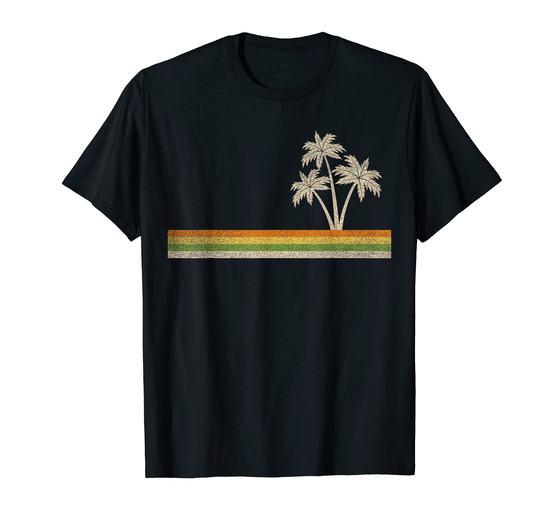 Palm Tree Striped California 70S T-Shirt - Custom Art Print Men Women - T-Shirt, Sweatshirt, Hoodie