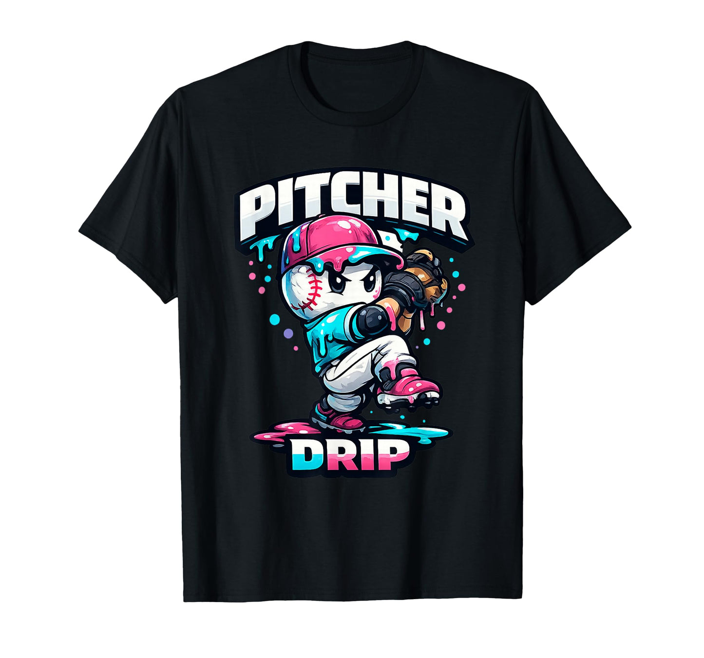 Pitcher Drip Ice Cream Drip Baseball T-Shirt - Minimalist Print Unisex - T-Shirt, Sweatshirt, Hoodie