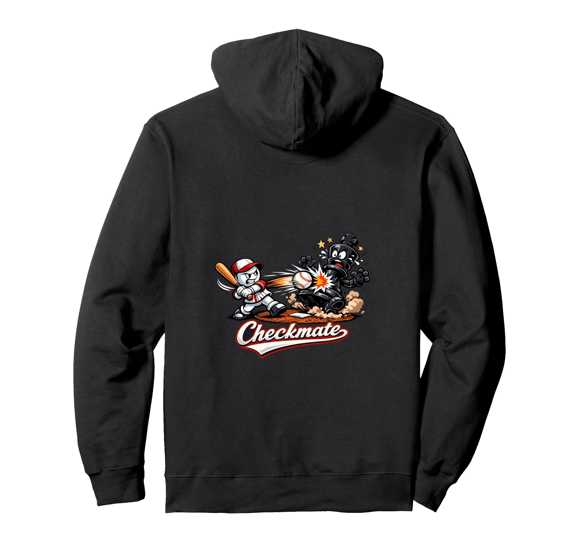 Funny Baseball Chess Pawn Home Run Checkmate Hoodie - Trendy Graphic Unisex - T-Shirt, Sweatshirt, Hoodie