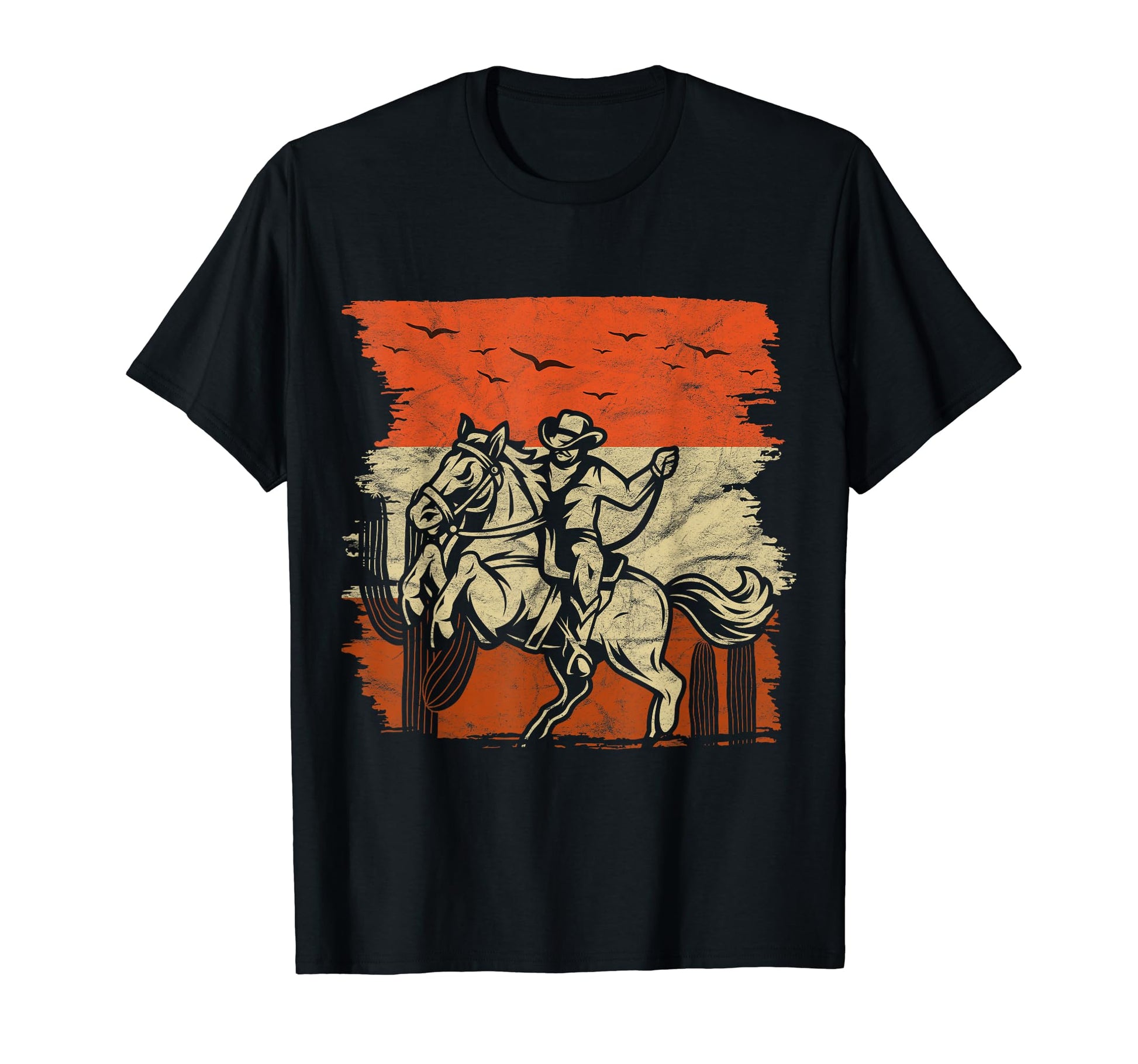 Cactus Horse Cowboy Western Desert T-Shirt - Custom Art Print Men Women - T-Shirt, Sweatshirt, Hoodie