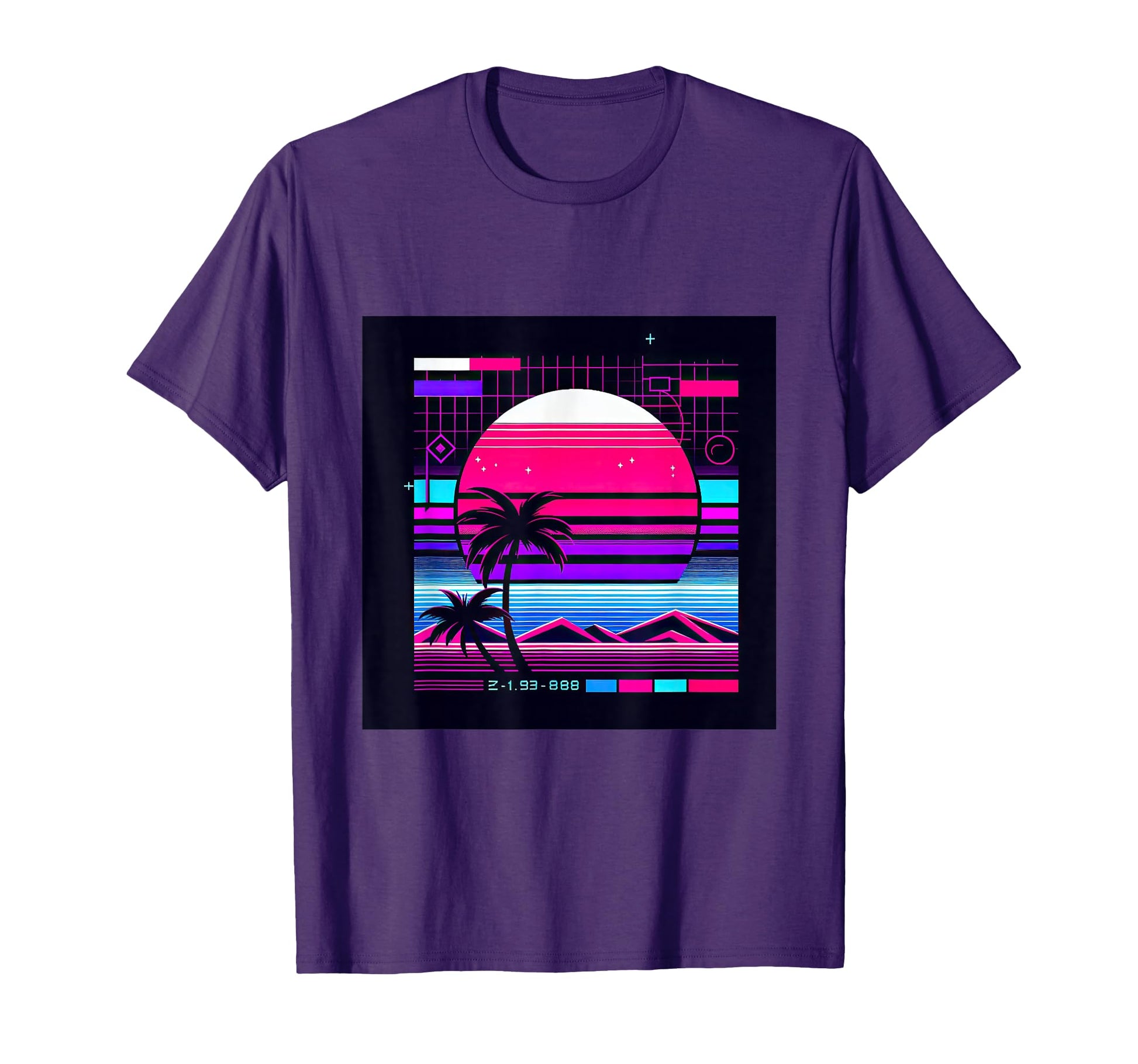 Synthwave Vaporwave Tropical Palm T-Shirt - Unique Graphic for Adults - T-Shirt, Sweatshirt, Hoodie