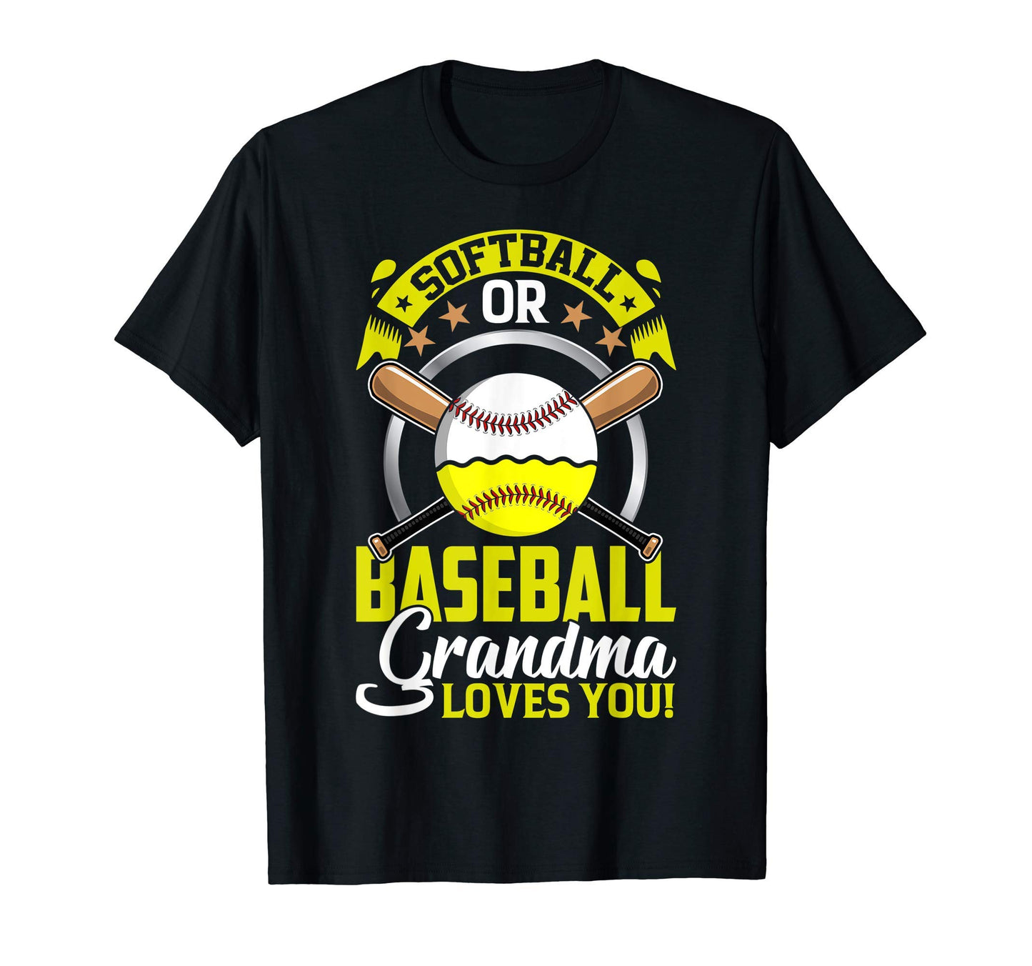 Softball Or Baseball Grandma Loves You T-Shirt - Custom Art Print Unisex - T-Shirt, Sweatshirt, Hoodie