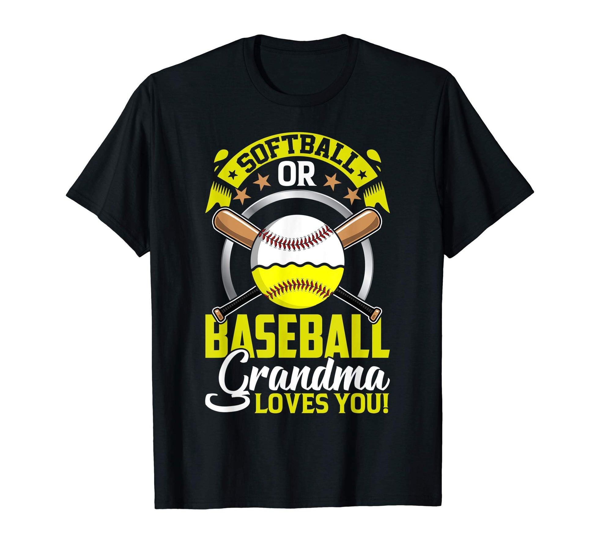 Softball Or Baseball Grandma Loves You T-Shirt - Custom Art Print Unisex - T-Shirt, Sweatshirt, Hoodie