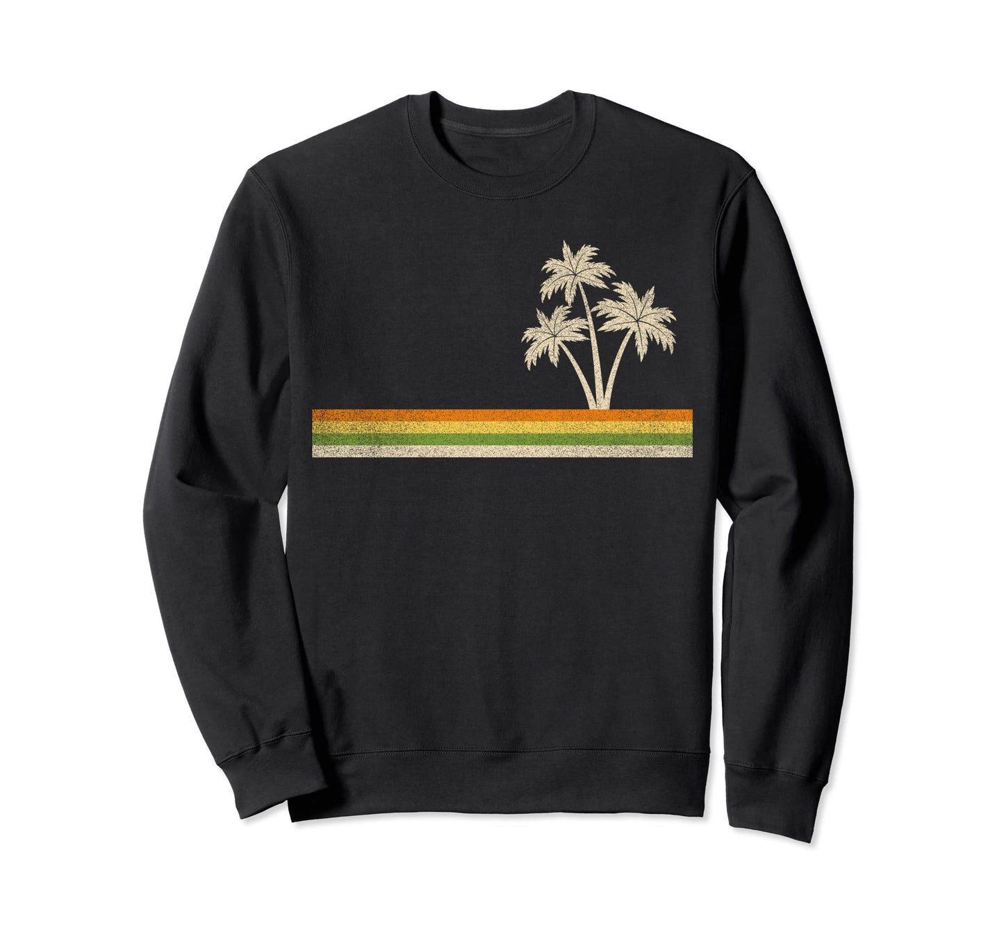 Palm Tree Striped California 70S Sweatshirt - Unique Graphic for Adults - T-Shirt, Sweatshirt, Hoodie