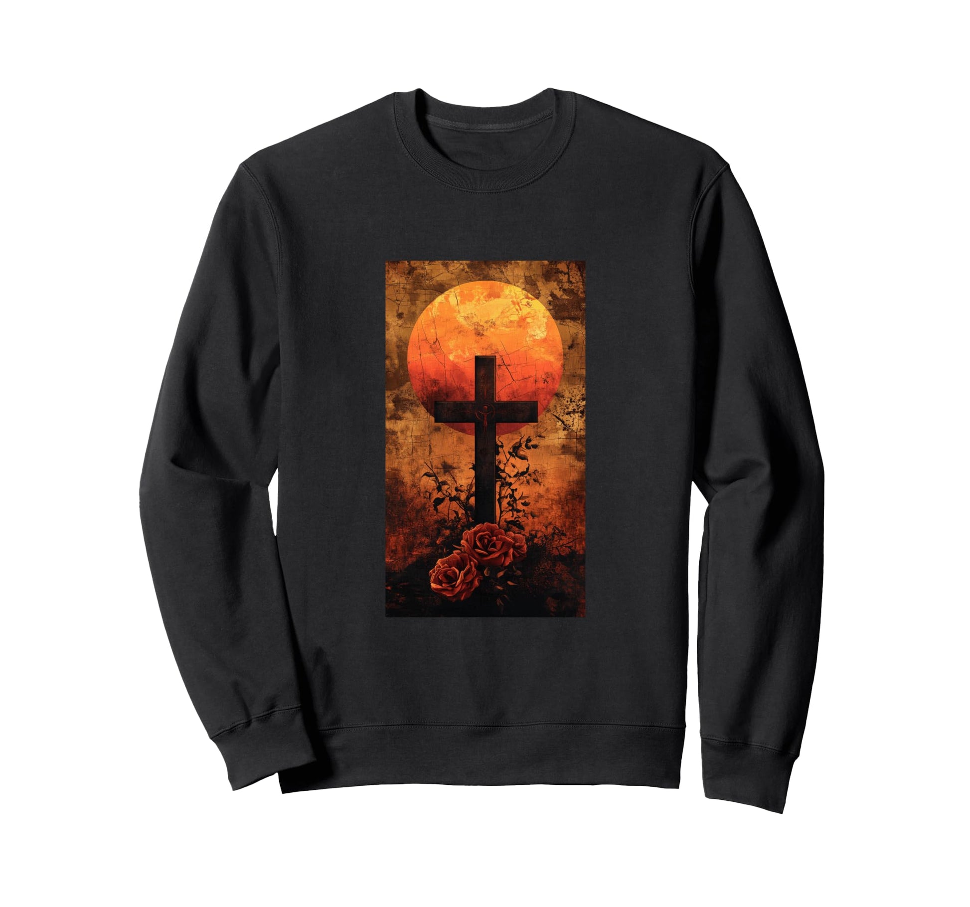 Gothic Cross Grunge Aesthetic Y2K Sweatshirt - Custom Art Print Unisex - T-Shirt, Sweatshirt, Hoodie