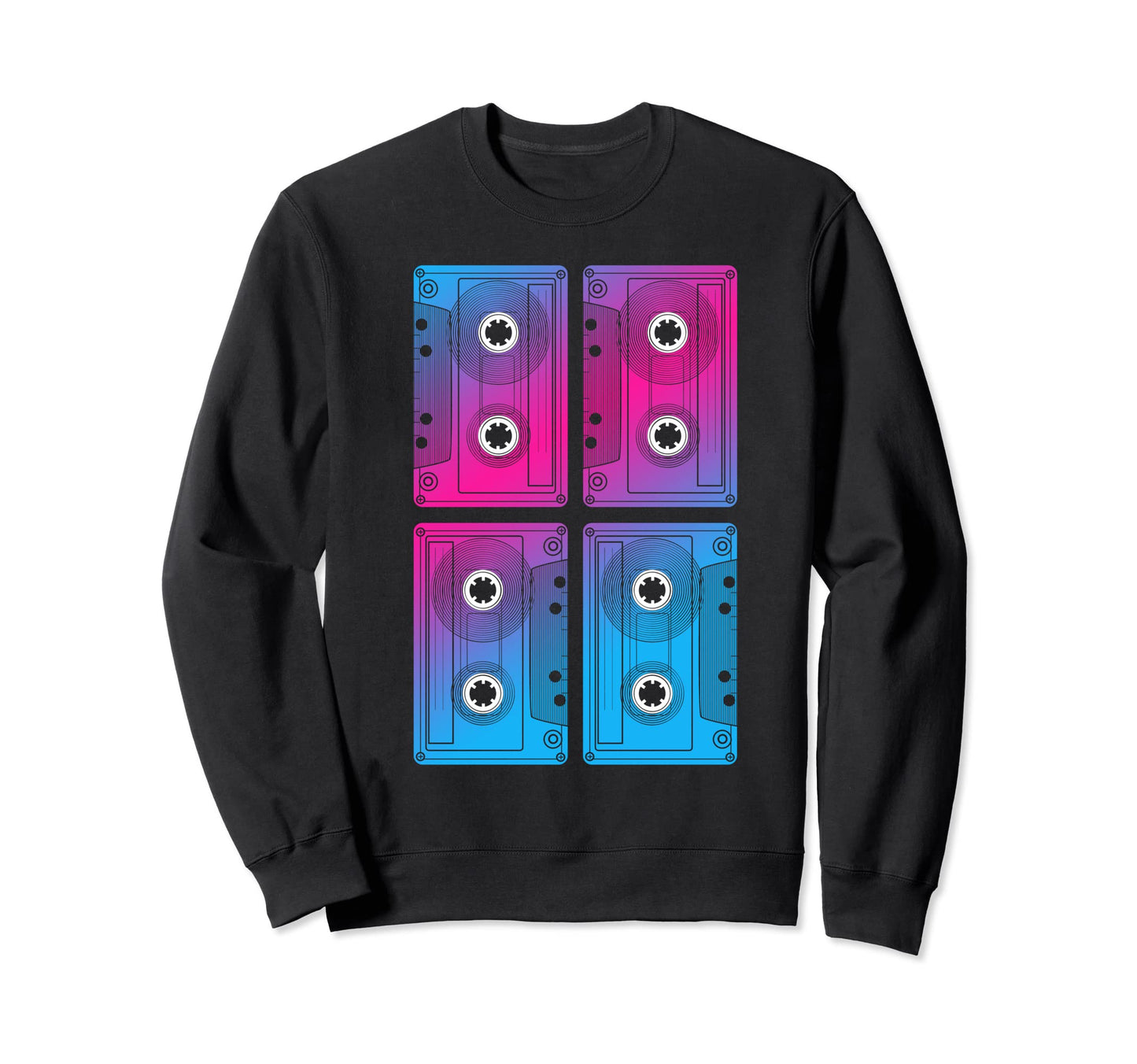 80S Vaporwave Cassette Tape Sweatshirt - Custom Art Print Men Women - T-Shirt, Sweatshirt, Hoodie