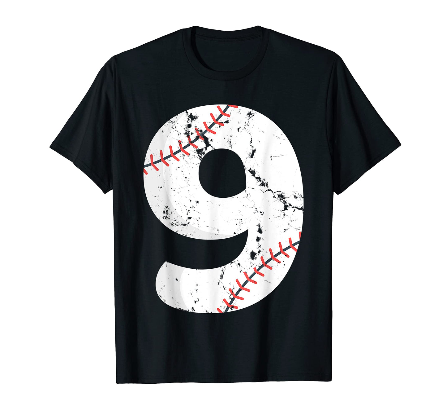 Number 9 Baseball Distressed Team T-Shirt - Aesthetic Graphic Unisex - T-Shirt, Sweatshirt, Hoodie