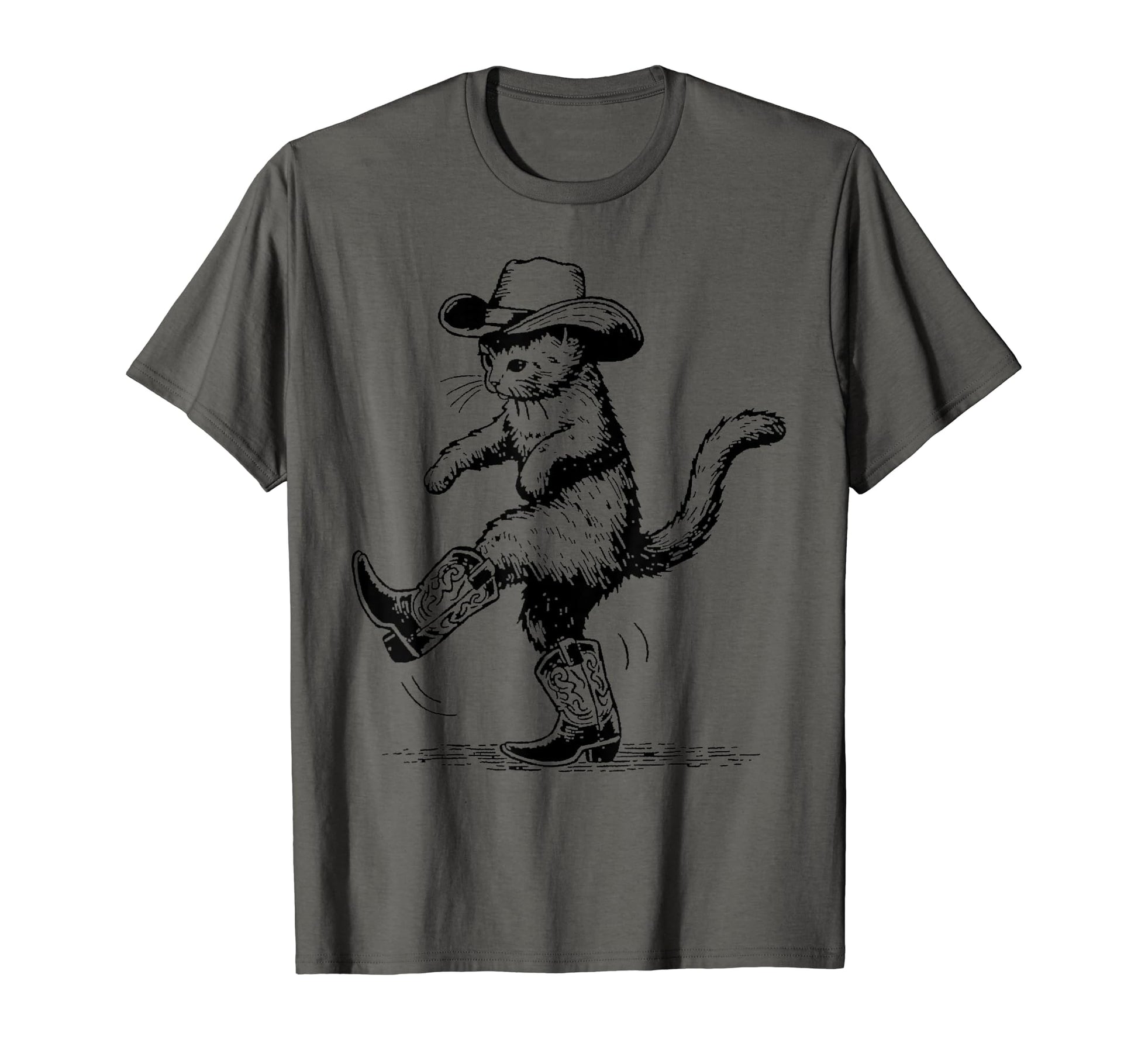 Meowdy Funny Country Side Cat Hat T-Shirt - Custom Art Print for Adults - T-Shirt, Sweatshirt, Hoodie