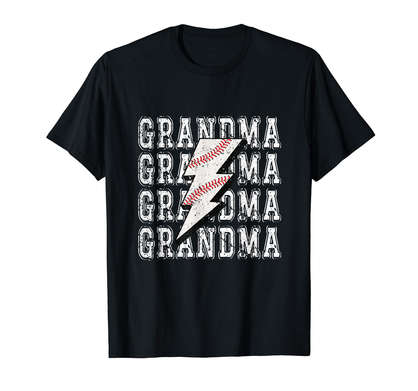 Baseball Grandma Lightning Bolt T-Shirt - Custom Art Print Men Women - T-Shirt, Sweatshirt, Hoodie