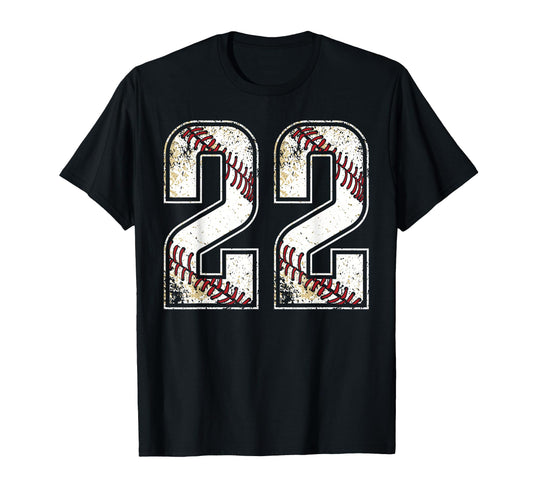 22 Baseball Jersey Number 22 Birthday T-Shirt - Novelty Apparel Men Women - T-Shirt, Sweatshirt, Hoodie