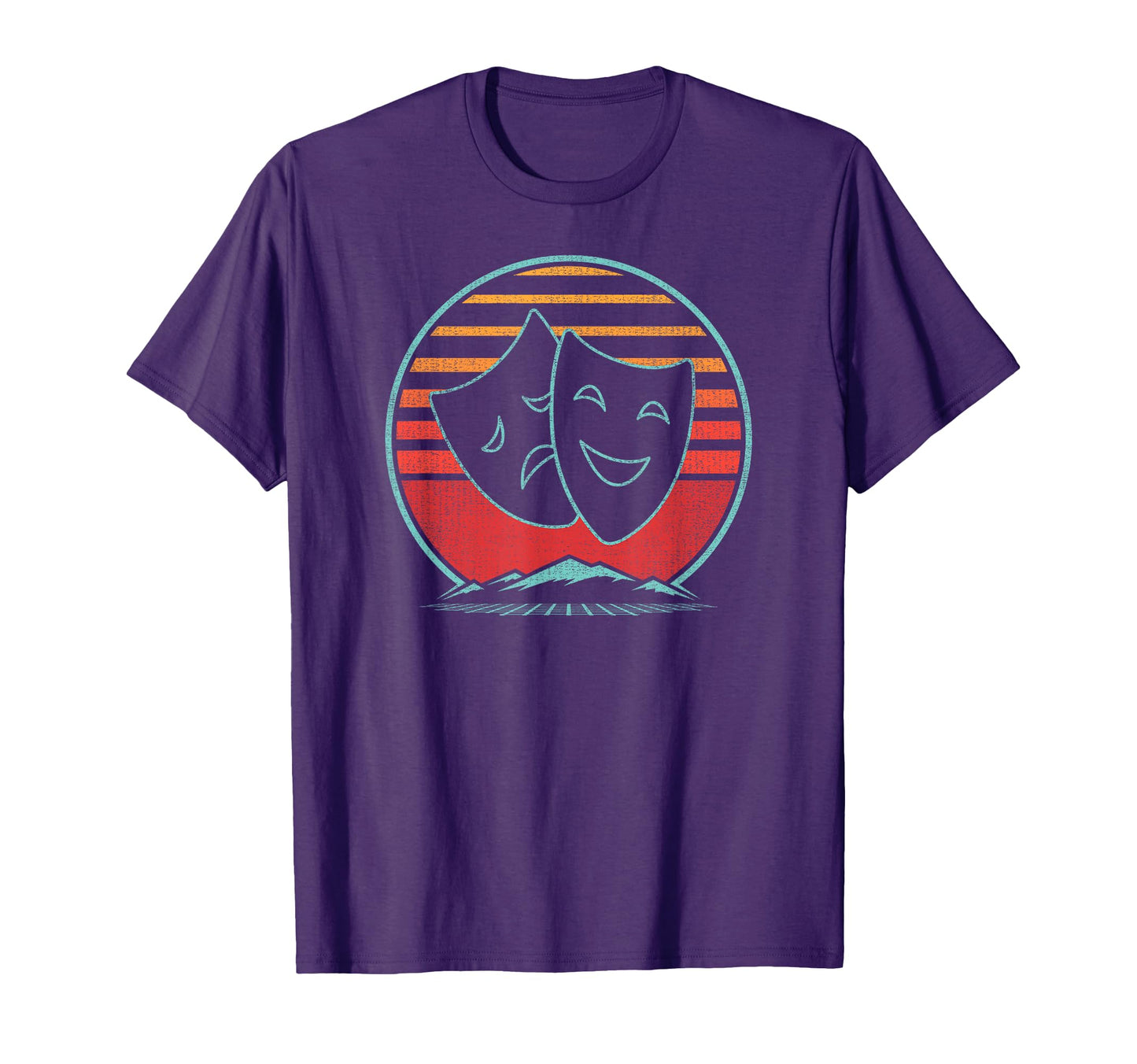 Theatre Masks 80S Drama Actress T-Shirt - Aesthetic Graphic for Adults - T-Shirt, Sweatshirt, Hoodie