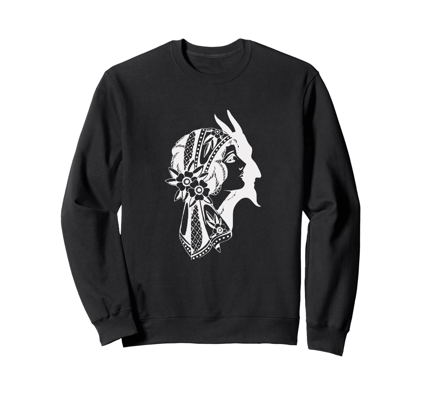 Old School Gypsy Devil Flash Tattoo Sweatshirt - Graphic Print for Adults - T-Shirt, Sweatshirt, Hoodie