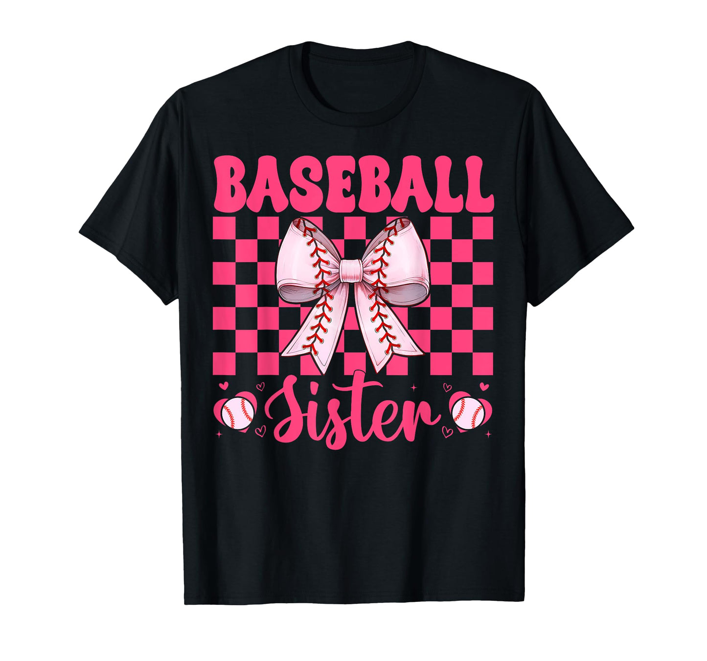 Baseball Sister Baseball Coquette Bow T-Shirt - Streetwear Style for Adults - T-Shirt, Sweatshirt, Hoodie