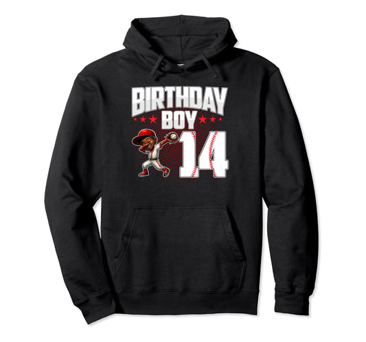 14Th Birthday Baseball Dabbing 14 Hoodie - Aesthetic Graphic for Adults - T-Shirt, Sweatshirt, Hoodie