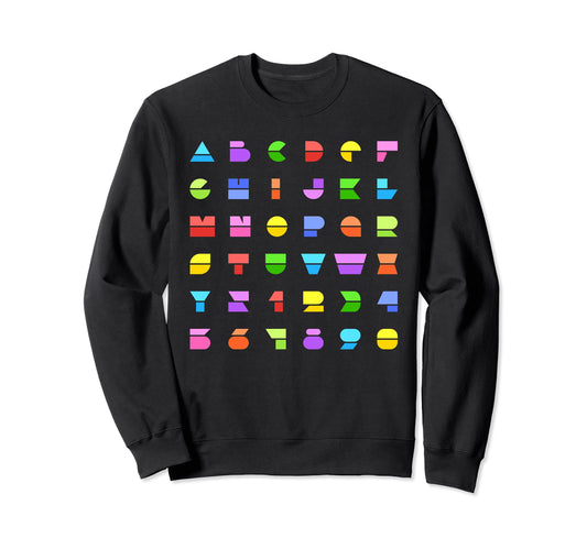 Abc Alphabet Colorful Stylish Sweatshirt - Aesthetic Graphic Men Women - T-Shirt, Sweatshirt, Hoodie