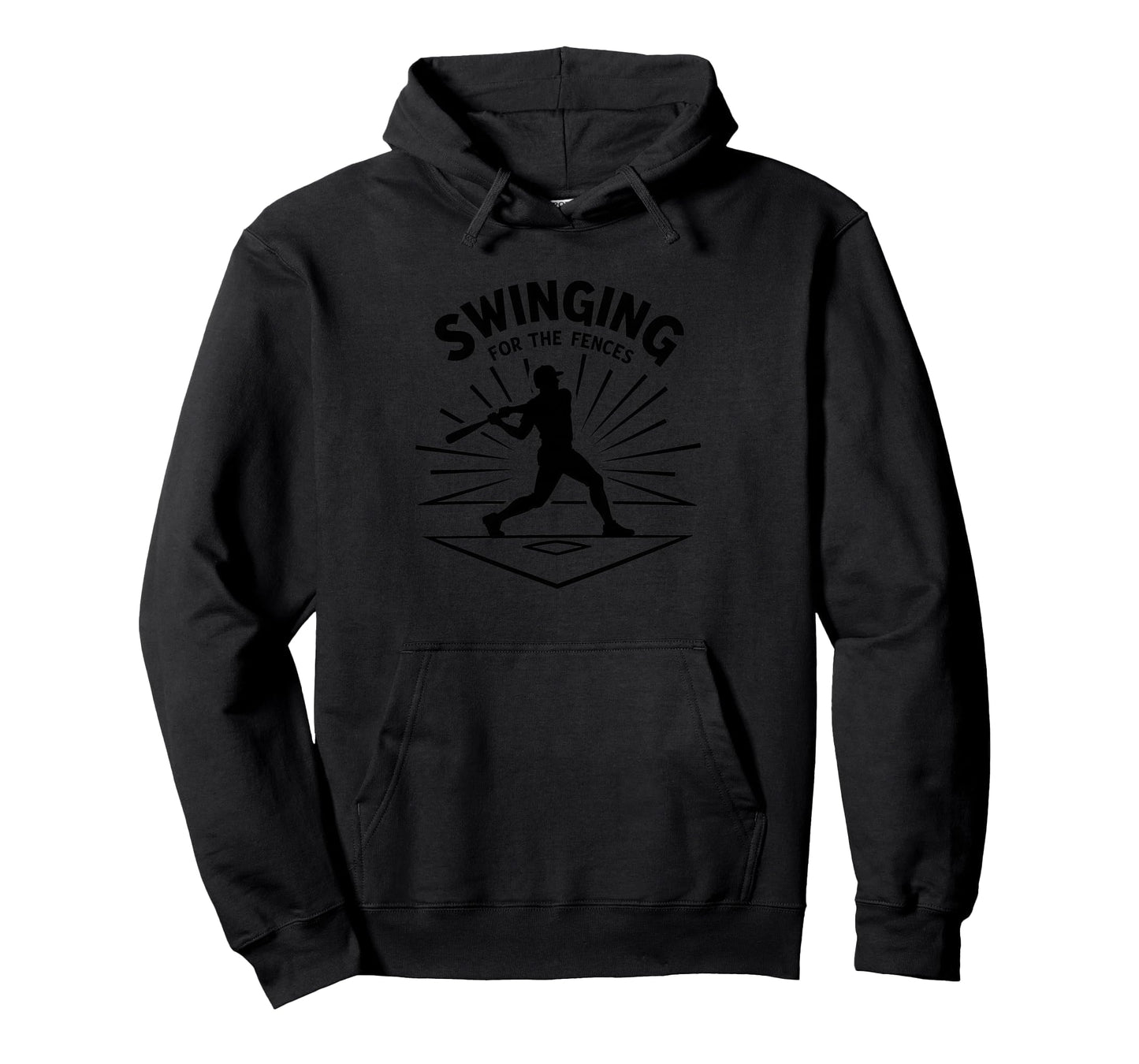 Baseball Swinging Fences Home Run Hoodie - Trendy Graphic Unisex - T-Shirt, Sweatshirt, Hoodie