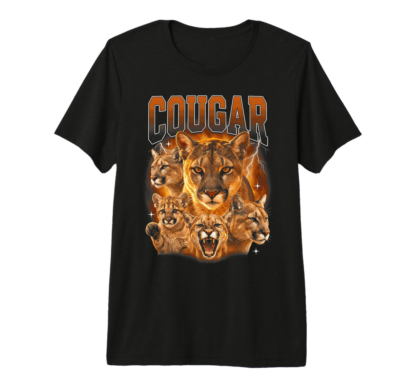 Cougar Mountain Lion 90S Bootleg T-Shirt - Streetwear Style for Adults - T-Shirt, Sweatshirt, Hoodie