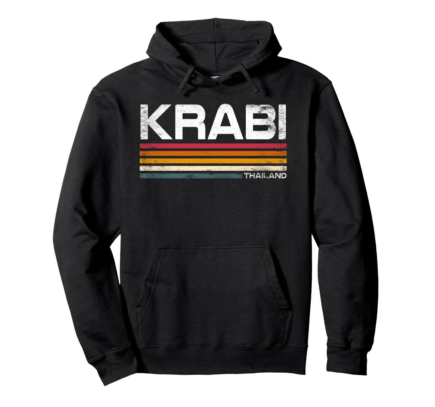 Krabi Thailand Travel Stripes Island Hoodie - Minimalist Print for Adults - T-Shirt, Sweatshirt, Hoodie