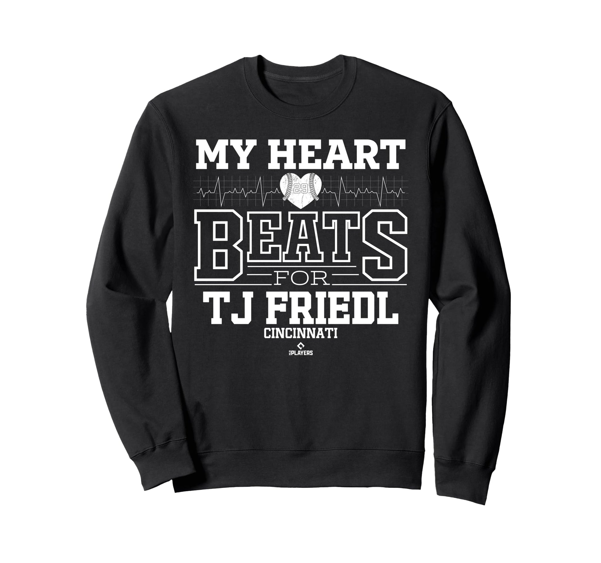 My Heart Beats Tj Friedl Cincinnati Sweatshirt - Unique Graphic for Adults - T-Shirt, Sweatshirt, Hoodie