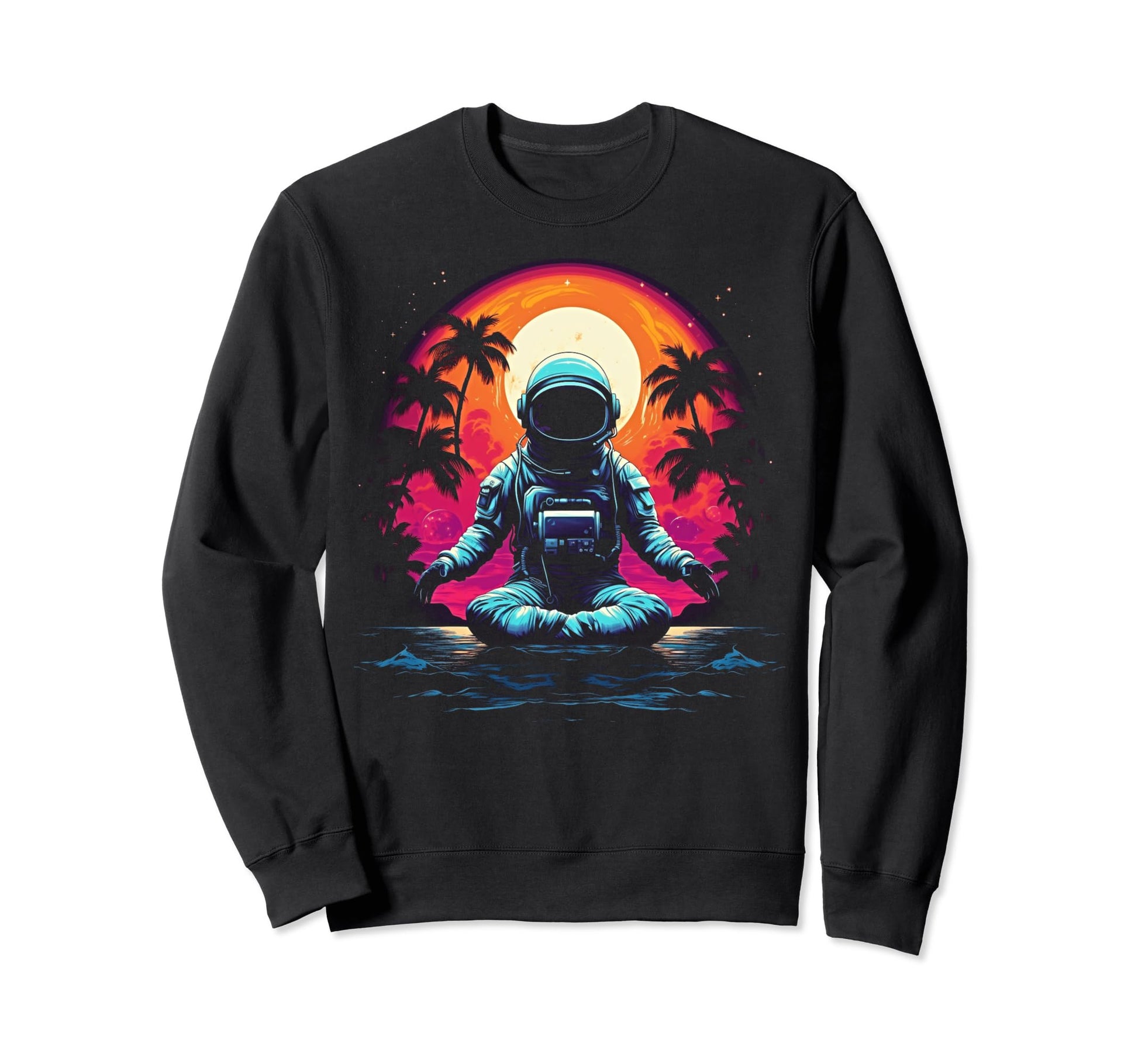 Synthwave Astronaut Cyberpunk 80S Sci Sweatshirt - Novelty Apparel Unisex - T-Shirt, Sweatshirt, Hoodie