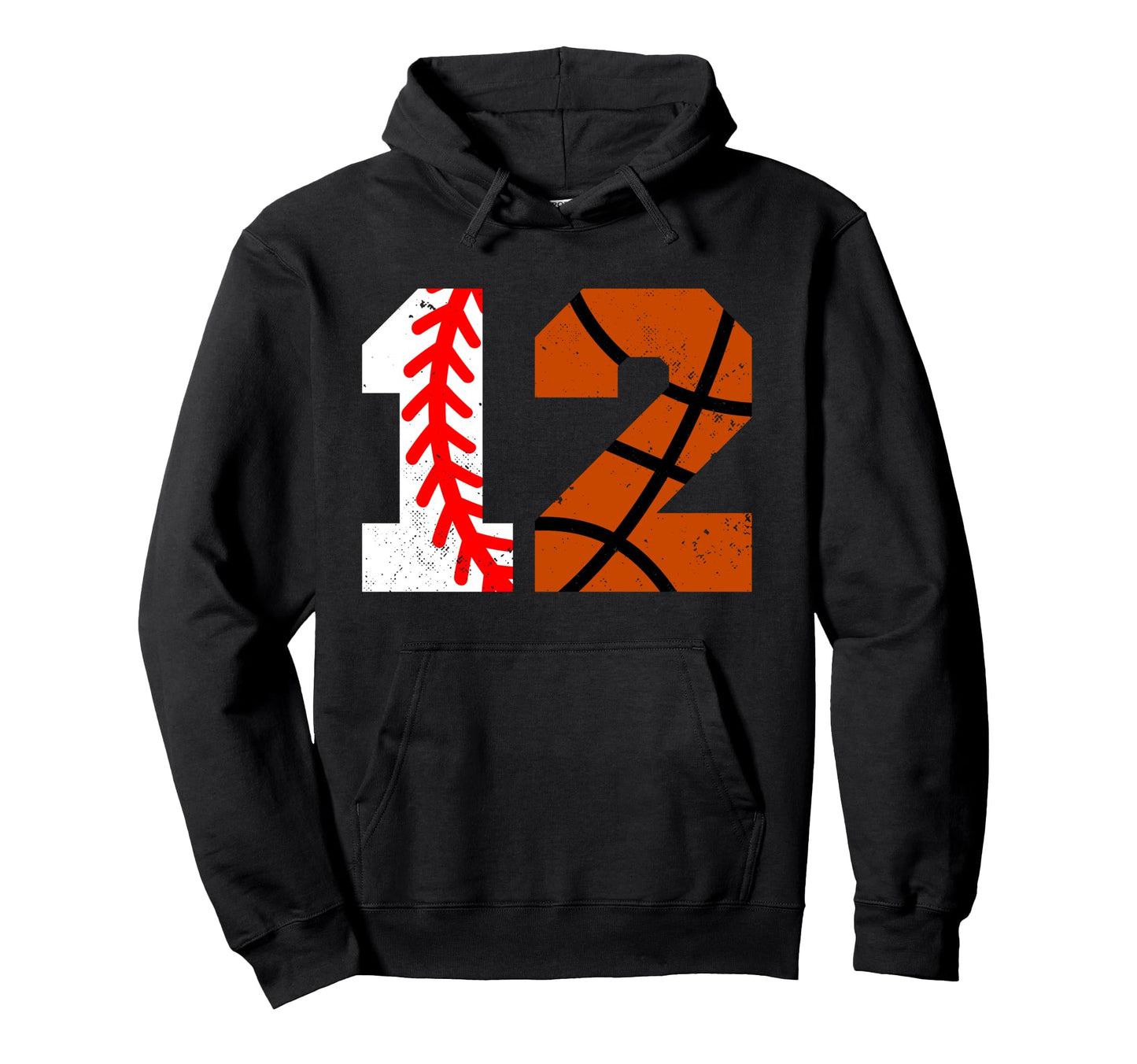 Baseball Basketball Number 12 Jersey Hoodie - Minimalist Print Unisex - T-Shirt, Sweatshirt, Hoodie