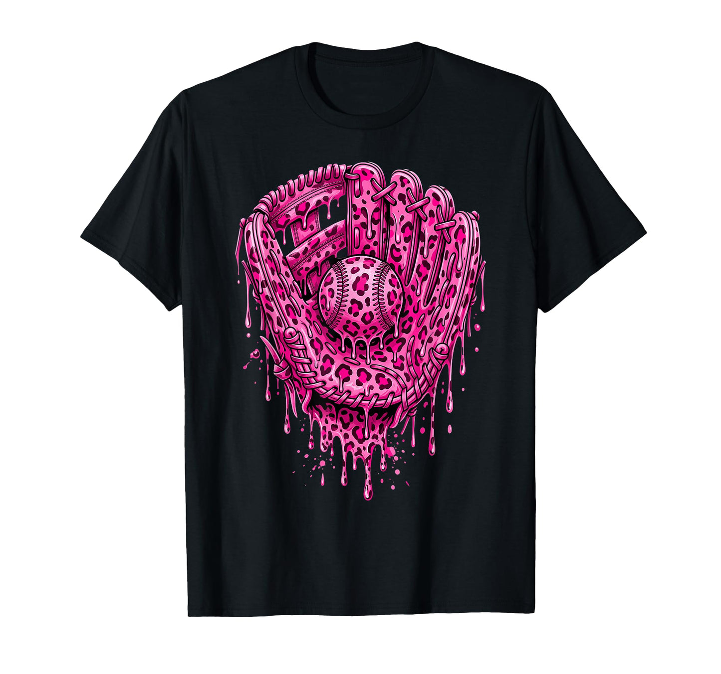 Baseball Drip Leopard Pattern Dripping T-Shirt - Graphic Print Unisex - T-Shirt, Sweatshirt, Hoodie