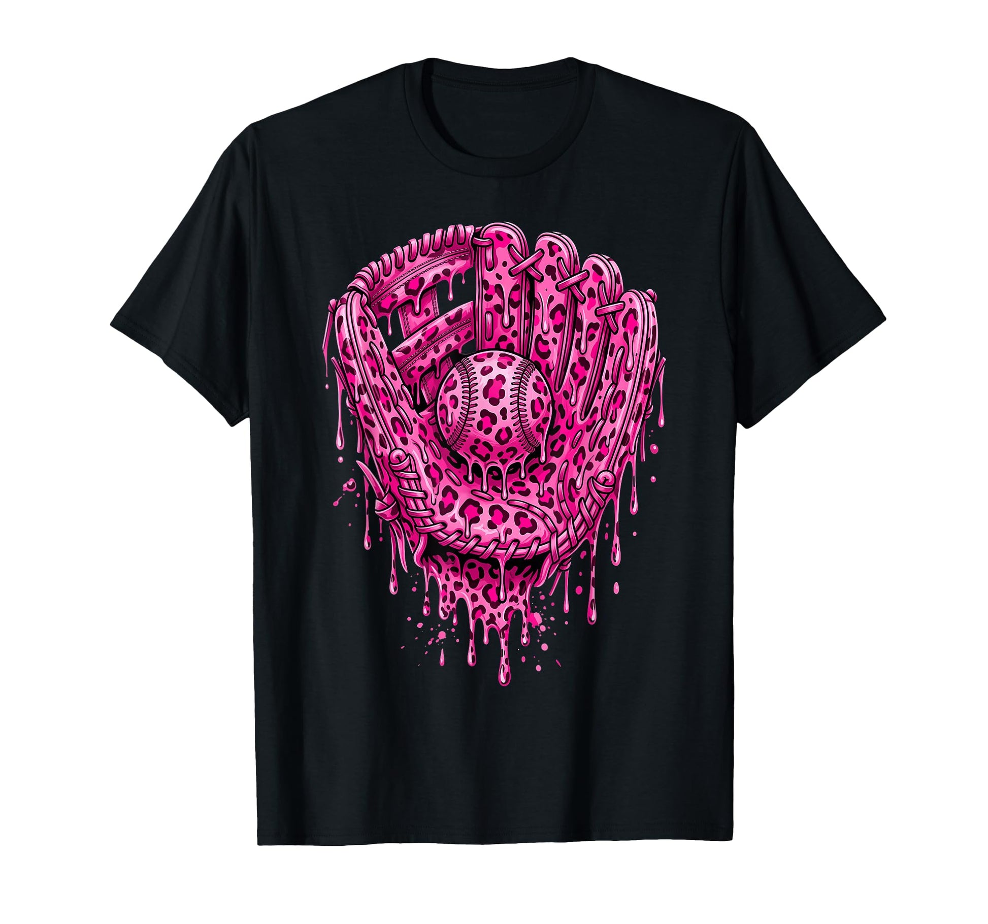 Baseball Drip Leopard Pattern Dripping T-Shirt - Graphic Print Unisex - T-Shirt, Sweatshirt, Hoodie