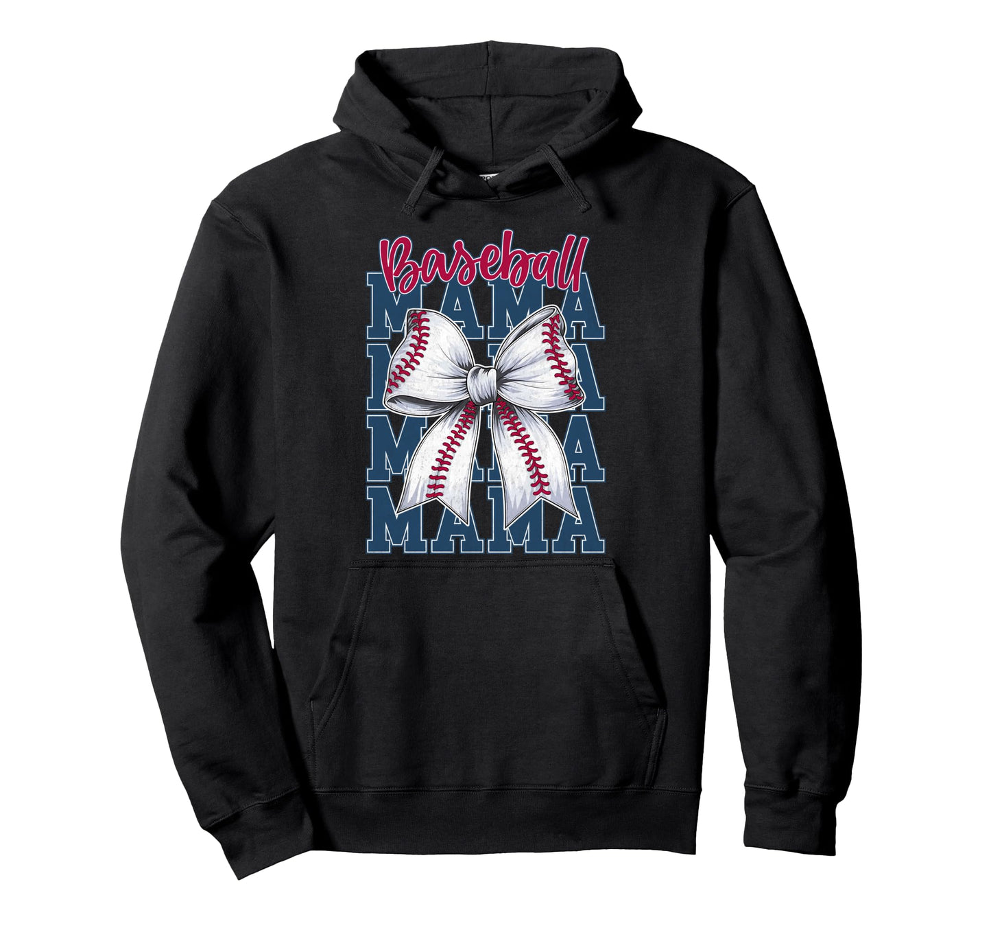 Baseball Mama Coquette Bow Game Day Hoodie - Minimalist Print Unisex - T-Shirt, Sweatshirt, Hoodie