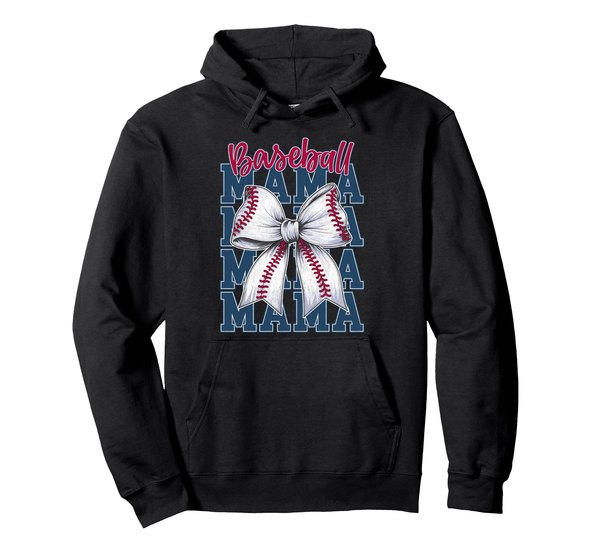 Baseball Mama Coquette Bow Game Day Hoodie - Minimalist Print Unisex - T-Shirt, Sweatshirt, Hoodie