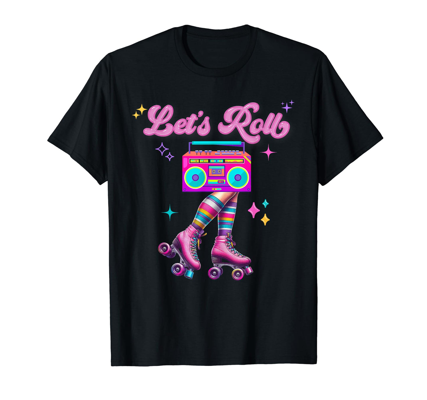 Roller Skates Party 80S 90S Outfit T-Shirt - Novelty Apparel for Adults - T-Shirt, Sweatshirt, Hoodie