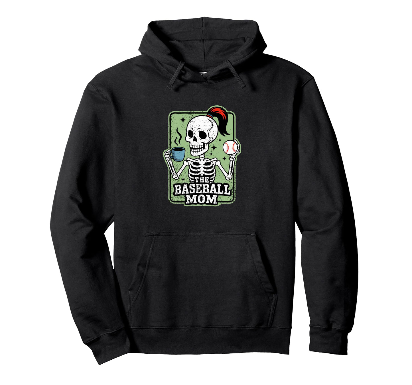 Baseball Mom Tarot Card Skeleton Hoodie - Novelty Apparel Men Women - T-Shirt, Sweatshirt, Hoodie