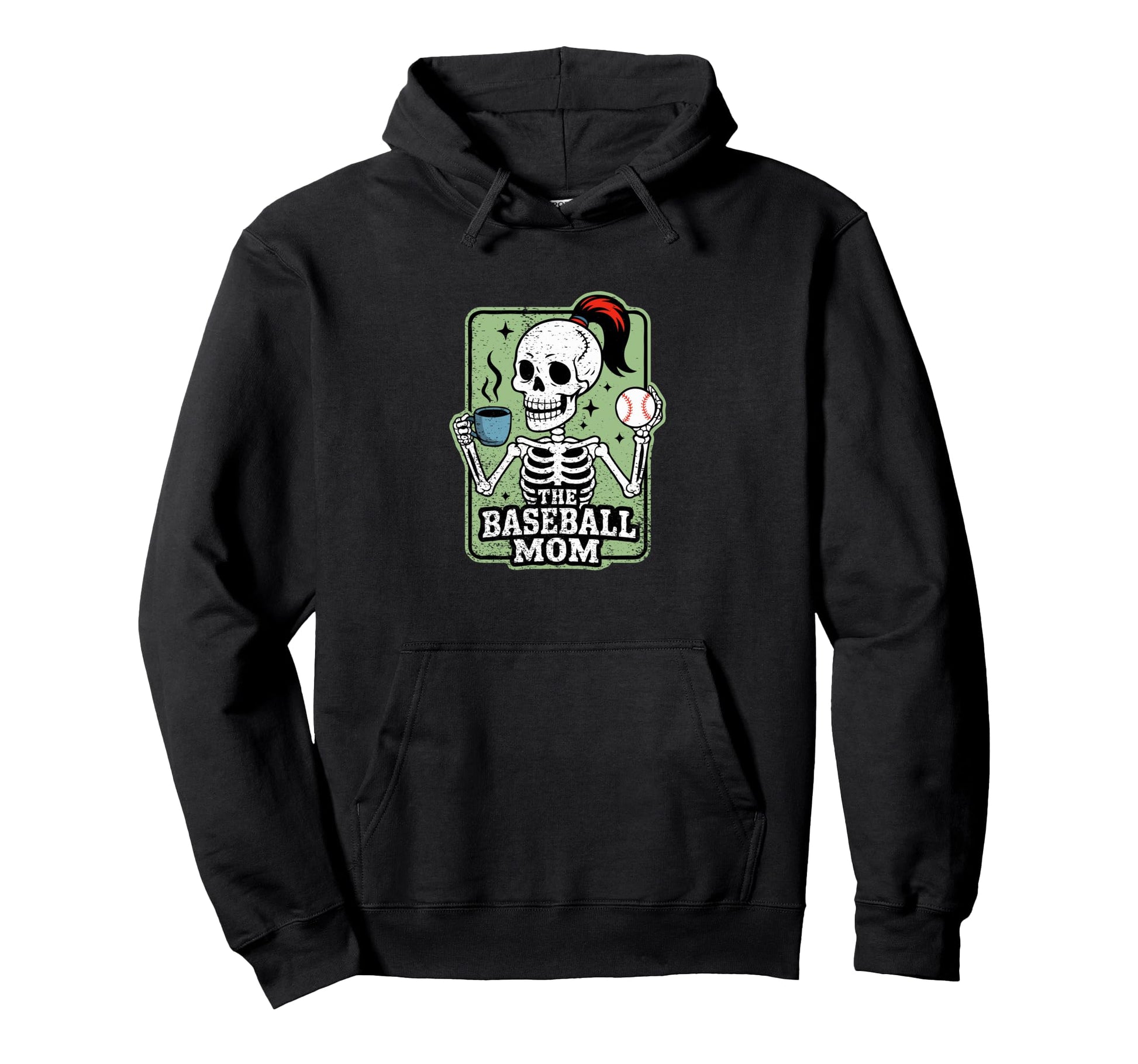 Baseball Mom Tarot Card Skeleton Hoodie - Novelty Apparel Men Women - T-Shirt, Sweatshirt, Hoodie