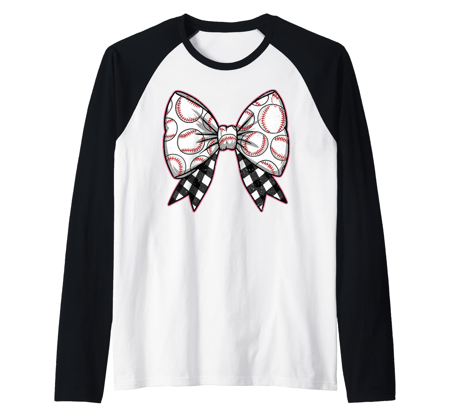 Baseball Bow Softball Ribbon Hoodie - Minimalist Print for Adults - T-Shirt, Sweatshirt, Hoodie