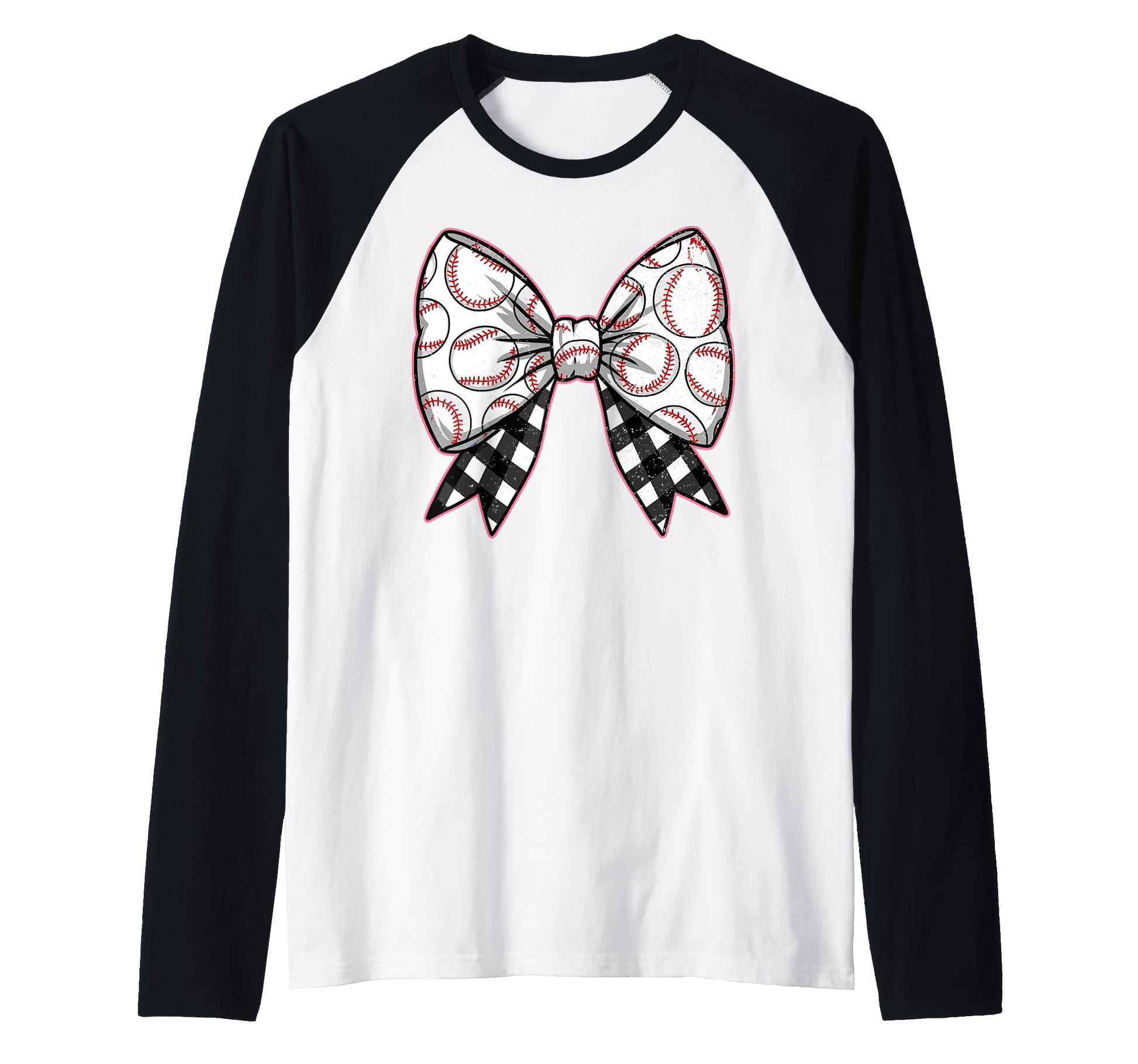 Baseball Bow Softball Ribbon Hoodie - Minimalist Print for Adults - T-Shirt, Sweatshirt, Hoodie