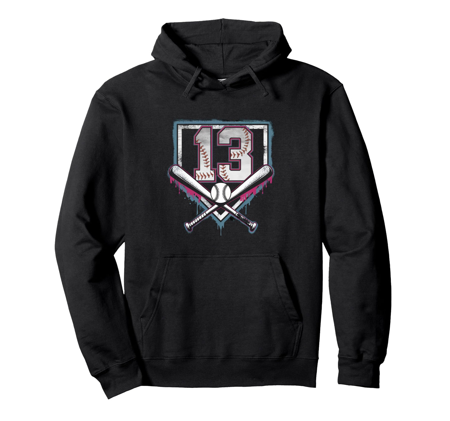 13Th Birthday Baseball Home Ice Cream Hoodie - Novelty Apparel for Adults - T-Shirt, Sweatshirt, Hoodie