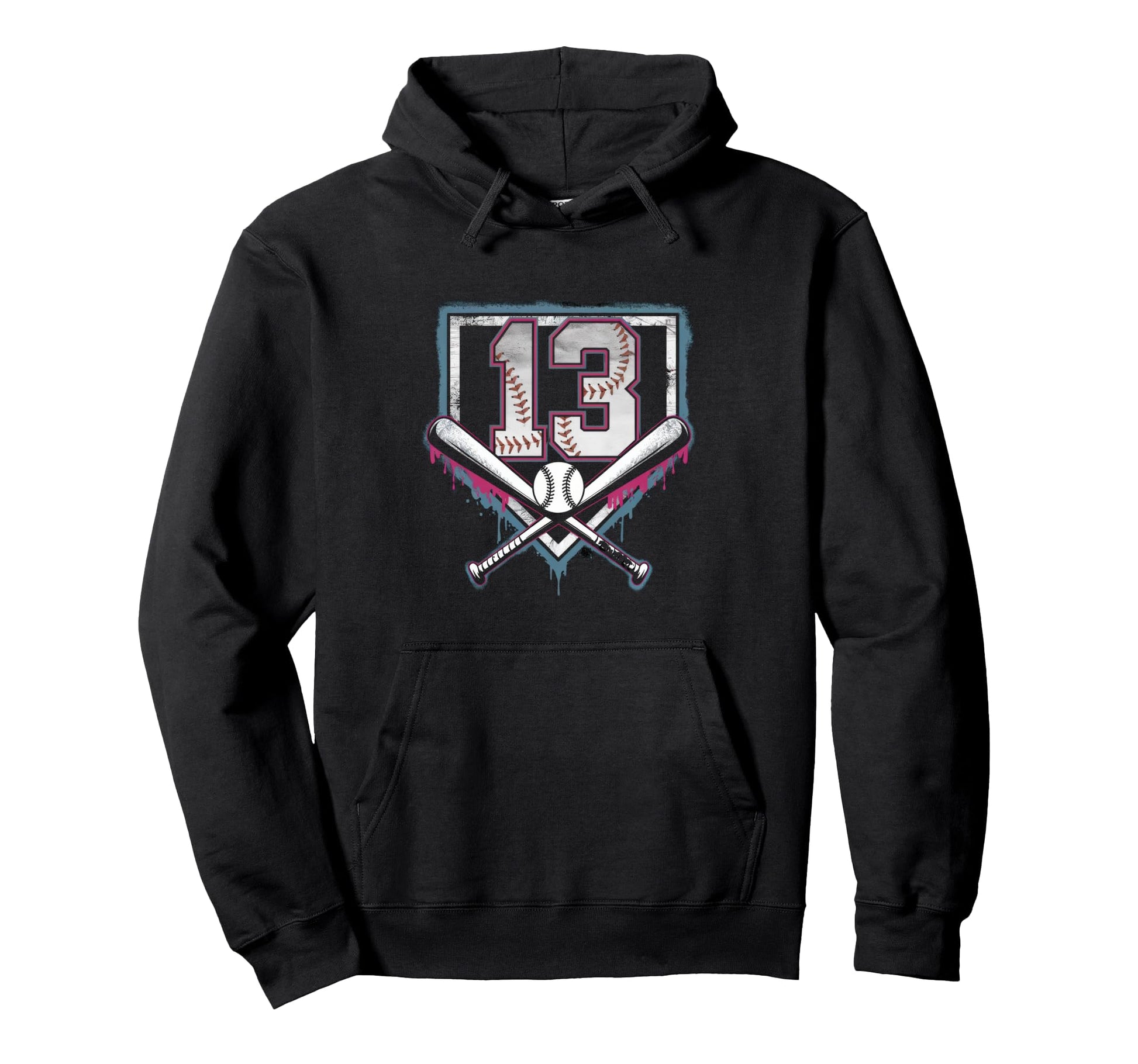 13Th Birthday Baseball Home Ice Cream Hoodie - Novelty Apparel for Adults - T-Shirt, Sweatshirt, Hoodie