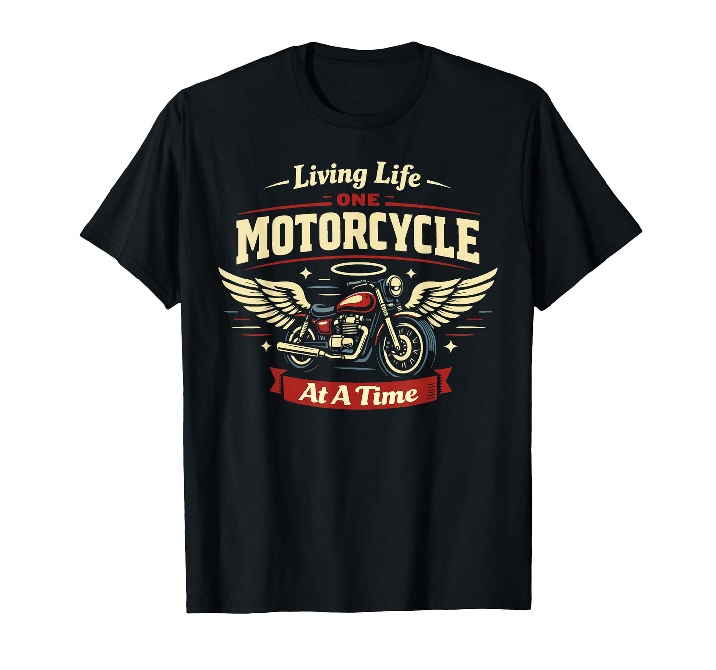 Motorcycle Biker Living Life One T-Shirt - Fun Novelty Design Unisex - T-Shirt, Sweatshirt, Hoodie