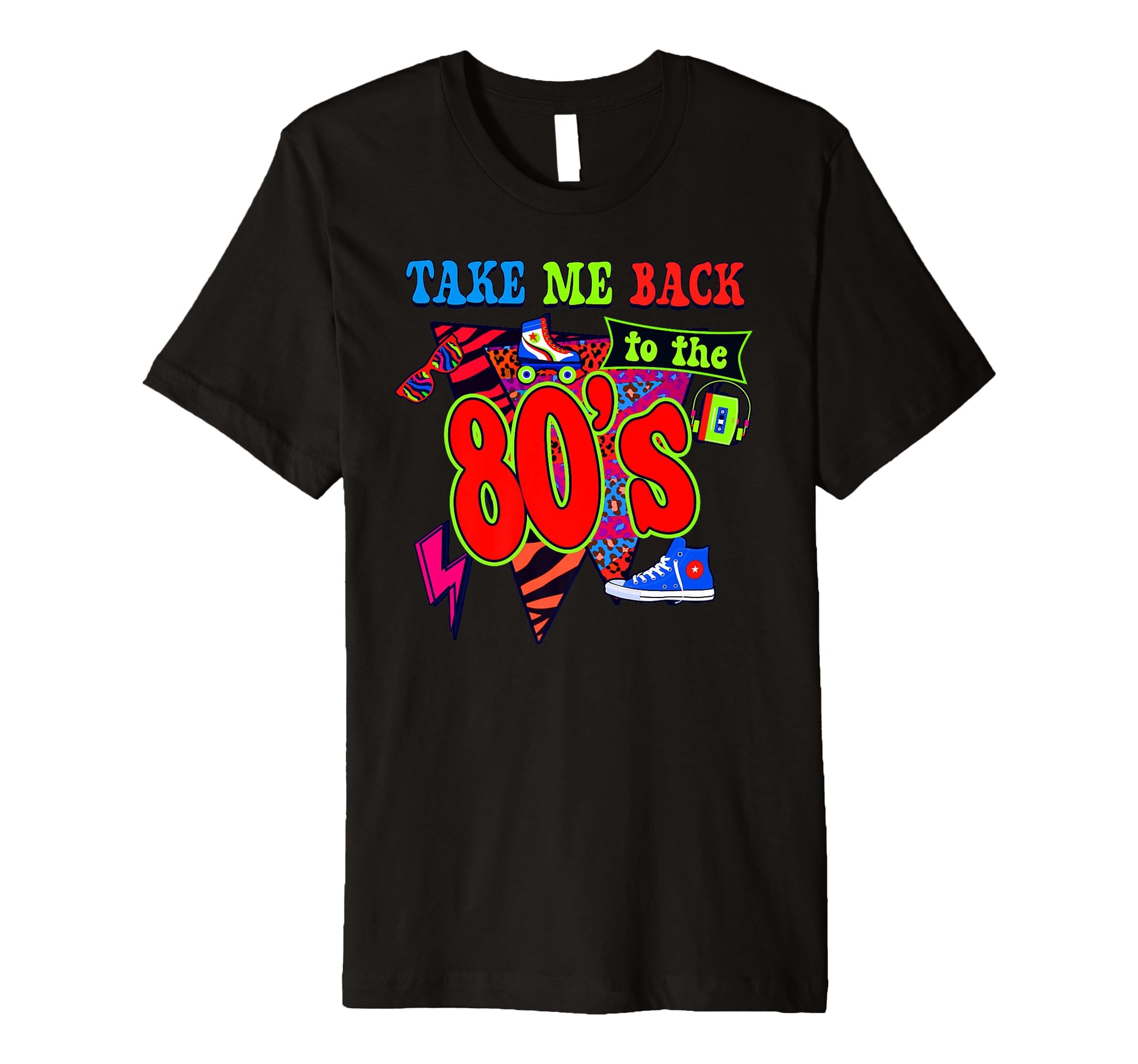 1980S Party Theme Roller Skates And T-Shirt - Aesthetic Graphic Men Women - T-Shirt, Sweatshirt, Hoodie