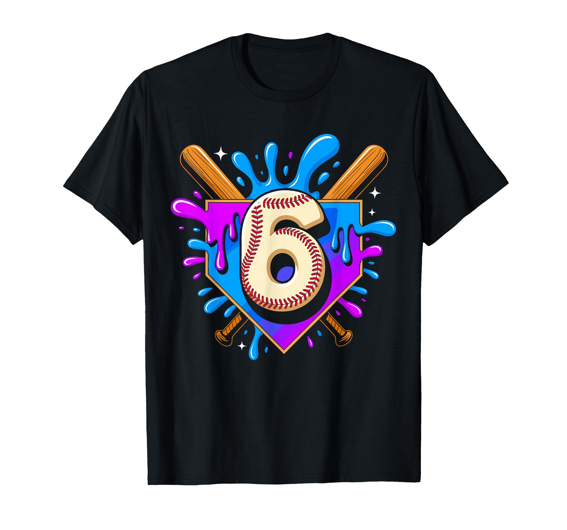 6Th Birthday Baseball 6 Year Old Ice T-Shirt - Aesthetic Graphic Men Women - T-Shirt, Sweatshirt, Hoodie