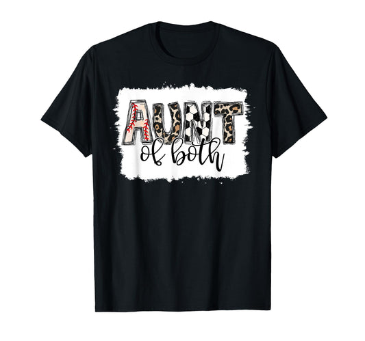 Baseball And Soccer Aunt Both Nephew T-Shirt - Minimalist Print Men Women - T-Shirt, Sweatshirt, Hoodie