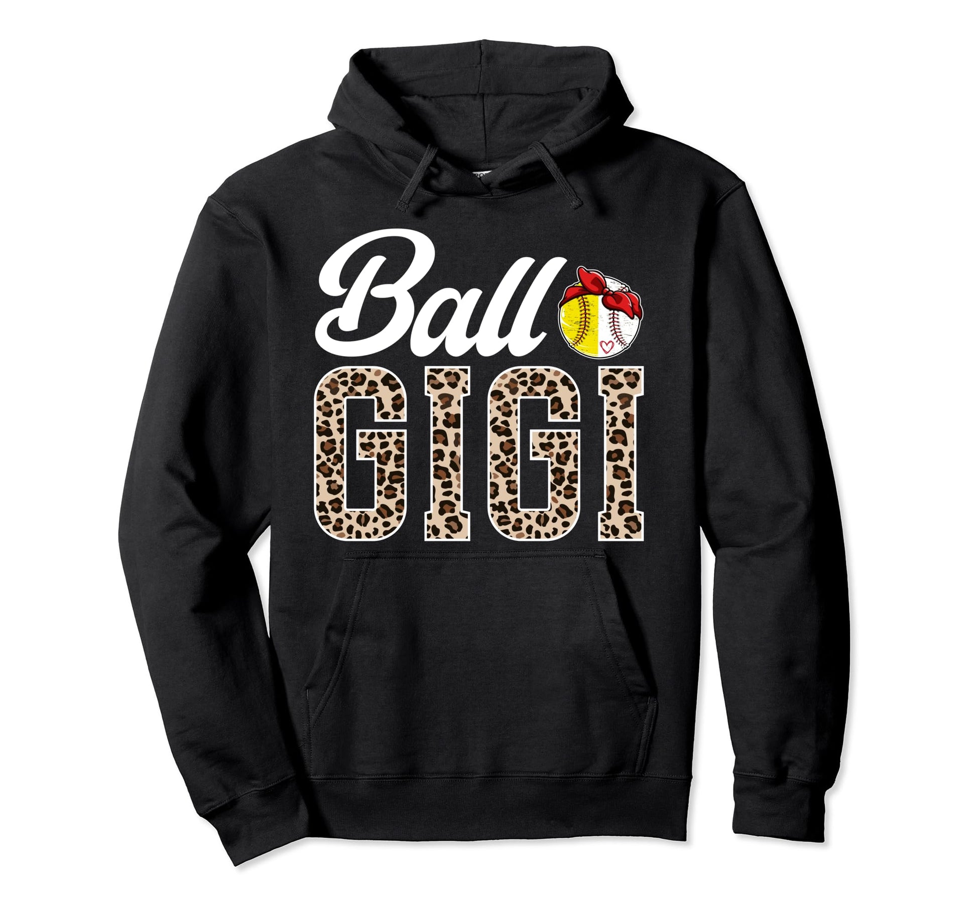 Ball Gigi Leopard Softball Baseball Gigi Hoodie - Graphic Print for Adults - T-Shirt, Sweatshirt, Hoodie