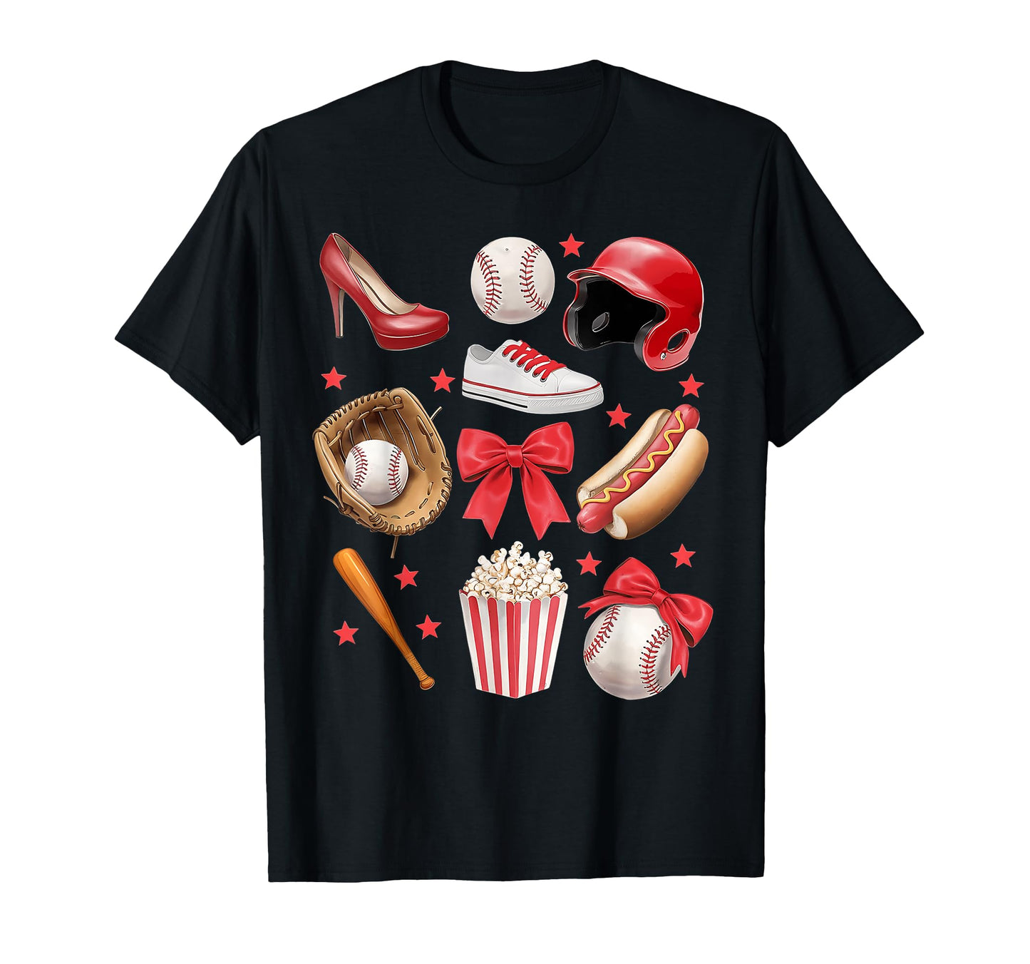 Baseball Mom Coquette Bow Mothers Day T-Shirt - Unique Graphic Unisex - T-Shirt, Sweatshirt, Hoodie