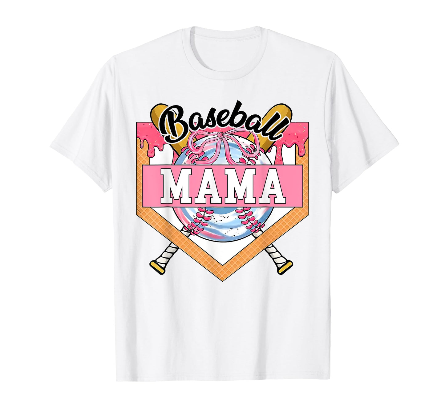 Baseball Mama Coquette Bow Game Day T-Shirt - Graphic Print Unisex - T-Shirt, Sweatshirt, Hoodie