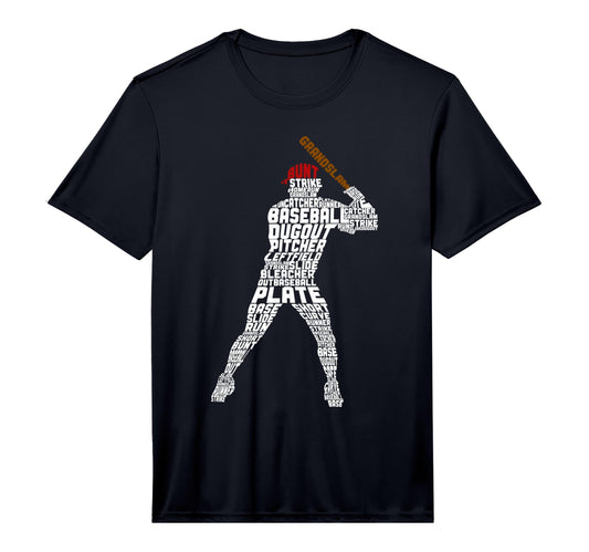 Baseball Fan Word Cloud Batter Baseball T-Shirt - Graphic Print Unisex - T-Shirt, Sweatshirt, Hoodie