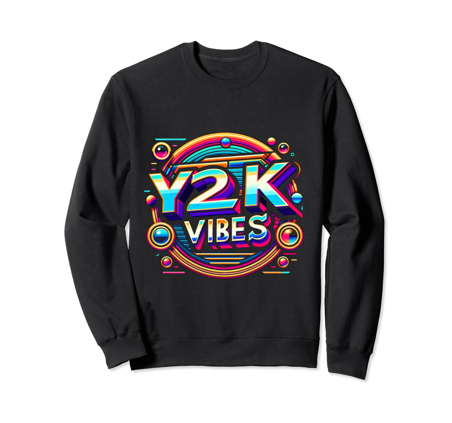 Y2K Vibes Futuristic Aesthetic Sweatshirt - Unique Graphic Unisex - T-Shirt, Sweatshirt, Hoodie