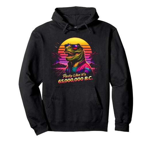 80S Synthwave T Rex Funny Tyrannosaurus Hoodie - Novelty Apparel Unisex - T-Shirt, Sweatshirt, Hoodie